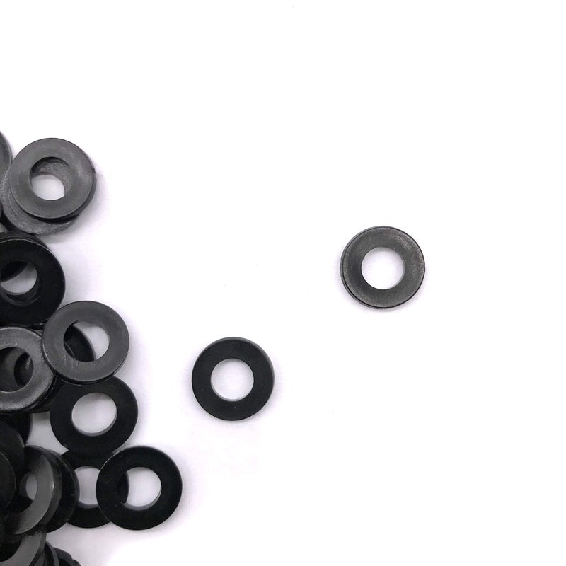 NACX 300Pcs Black Nylon Plastic Round Flat Washer Gasket Spacer Fastener M6 x 12mm x 1.5mm - Image 2